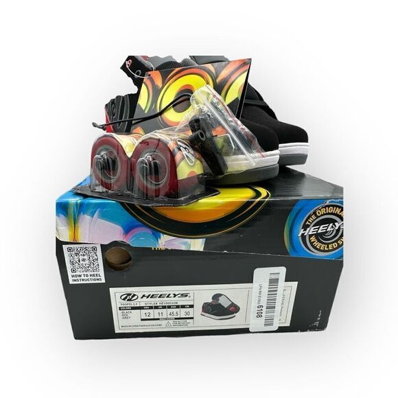 NWT Heelys Kids Boys Proper 2.0 Roller Skate Sneaker Shoes Black Red Size 9 - Picture 3 of 12